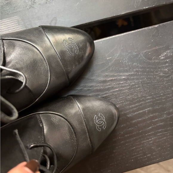 Chanel Leather Ankle Lace Up Pointed Toe Stiletto Boots Bootie - Picture 8 of 15